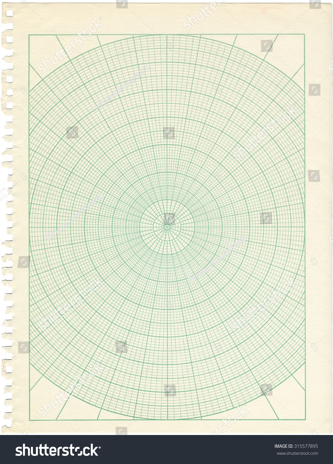 Old Sheet Polar Graph Paper Shows Stock Photo 315577895 Shutterstock