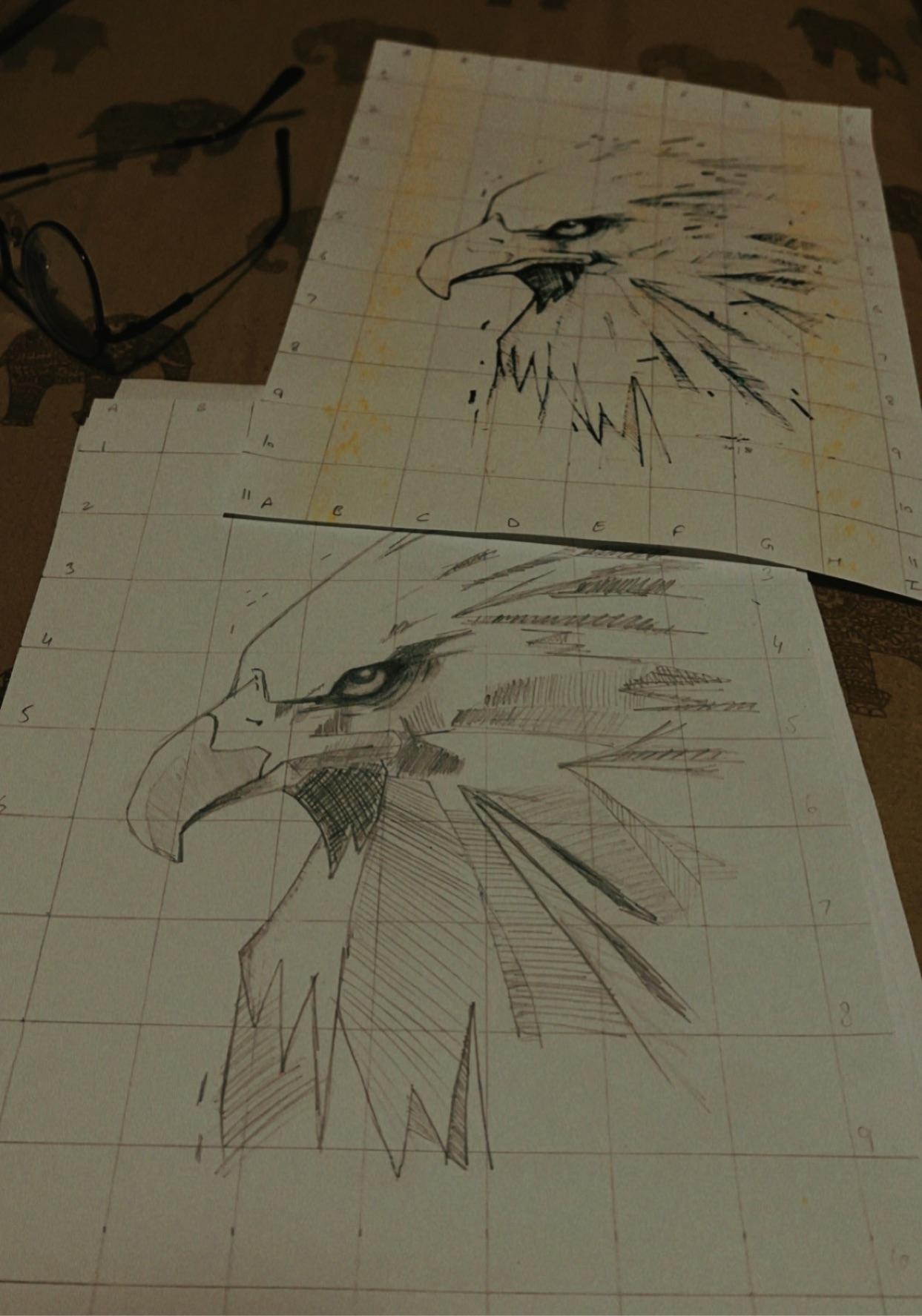 One Of My First Grid Drawing R learntodraw