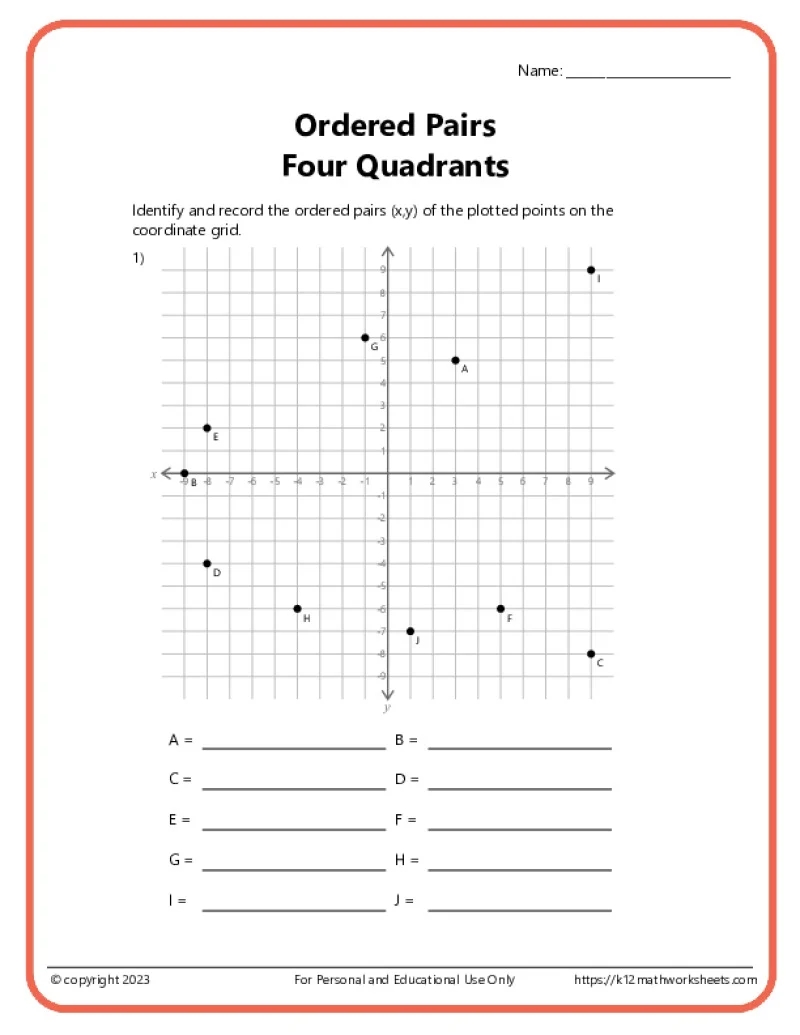 Graphing Paper Printable With Cartesian Plane