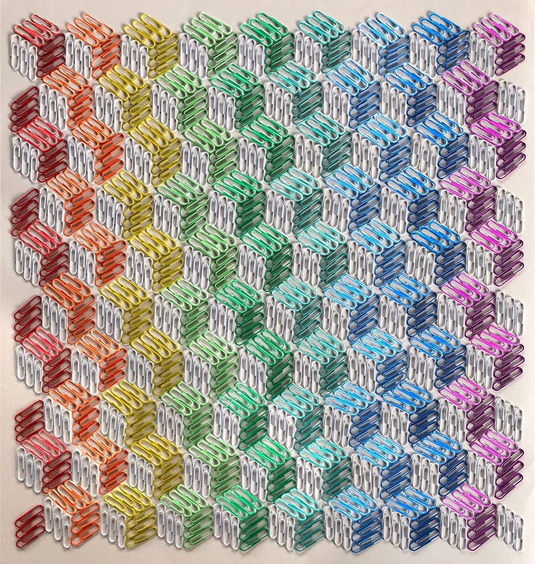Graph Paper Cube Art