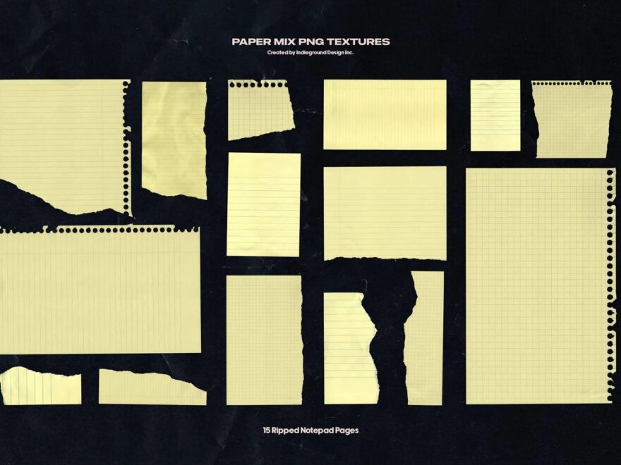 Paper Mix 250 Paper Textures PNGs Indieground Design