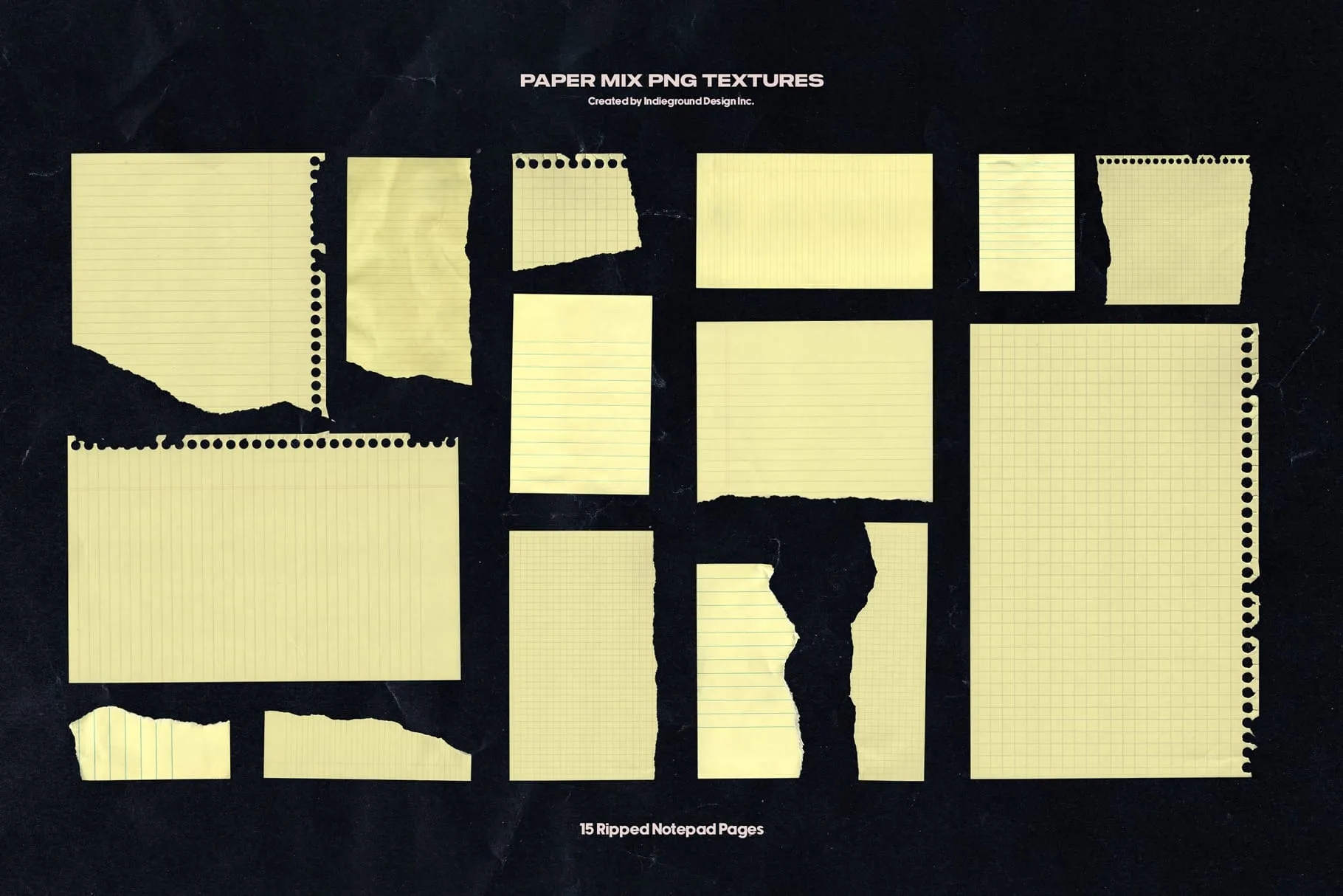 Paper Mix 250 Paper Textures PNGs Indieground Design