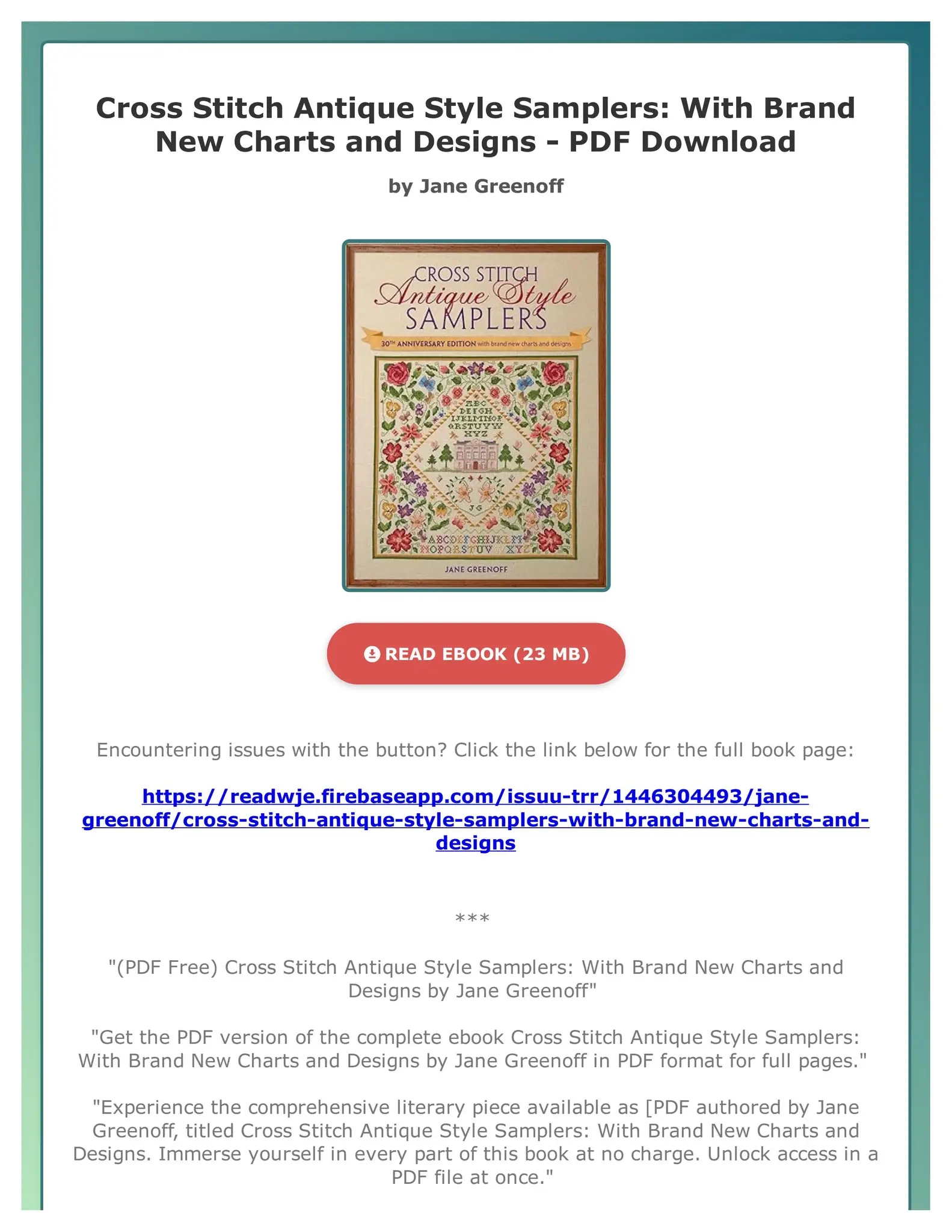 Downloadable Cross Stitch Graph Paper