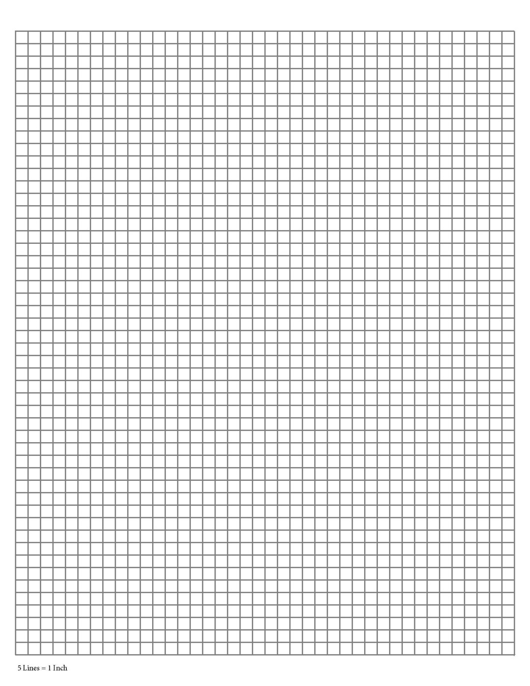 Perfectly Scaled And Precise Printable Graph Paper 1 5 Inch 5 5 5 Lines Per Inch Etsy