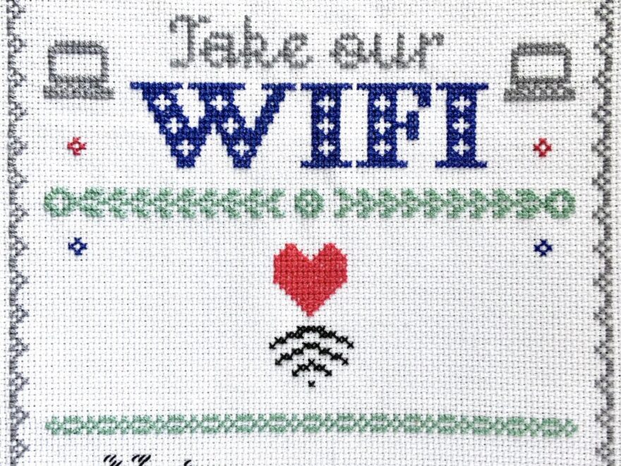 Personalized Completed Cross Stitch Art Welcome Take Our Wifi wireless Password Sign For Your Home Sweet Home 8 x10 Customized Etsy