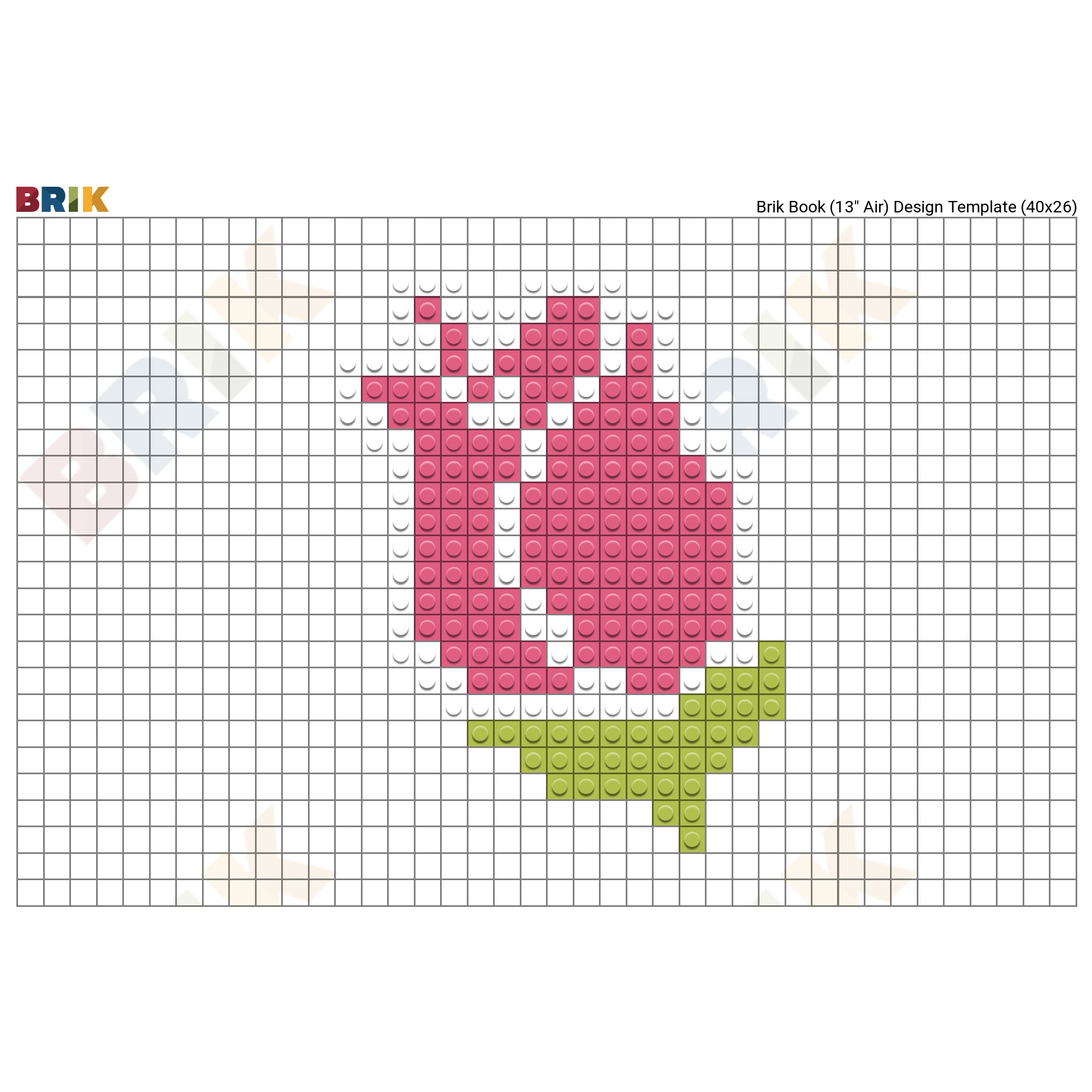Pink Rose Pixel Art BRIK
