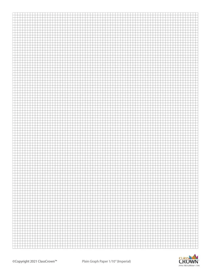 Plain Graph Paper Tenth Inch Specialty Paper ClassCrown Plain Graph Paper Tenth Inch Specialty Paper ClassCrown