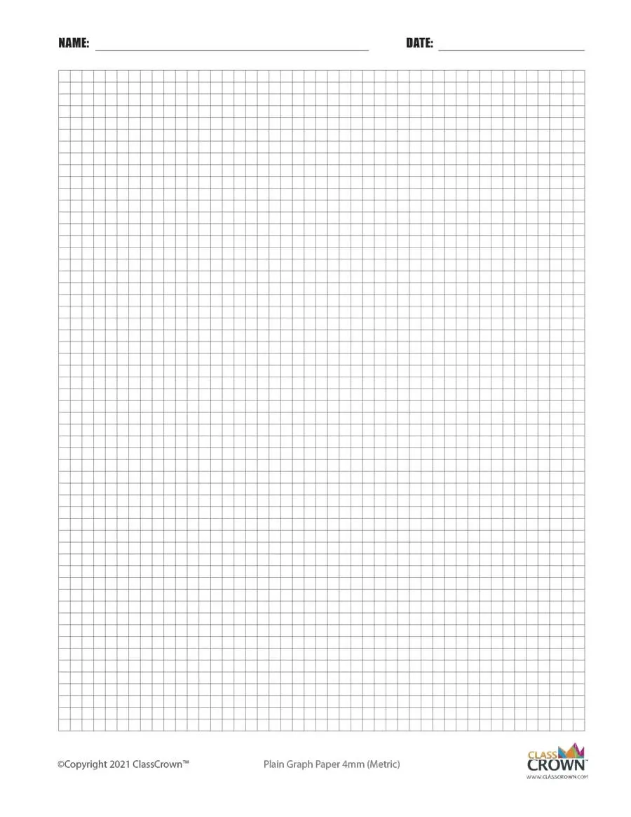 Plain Graph Paper With Name Block ClassCrown