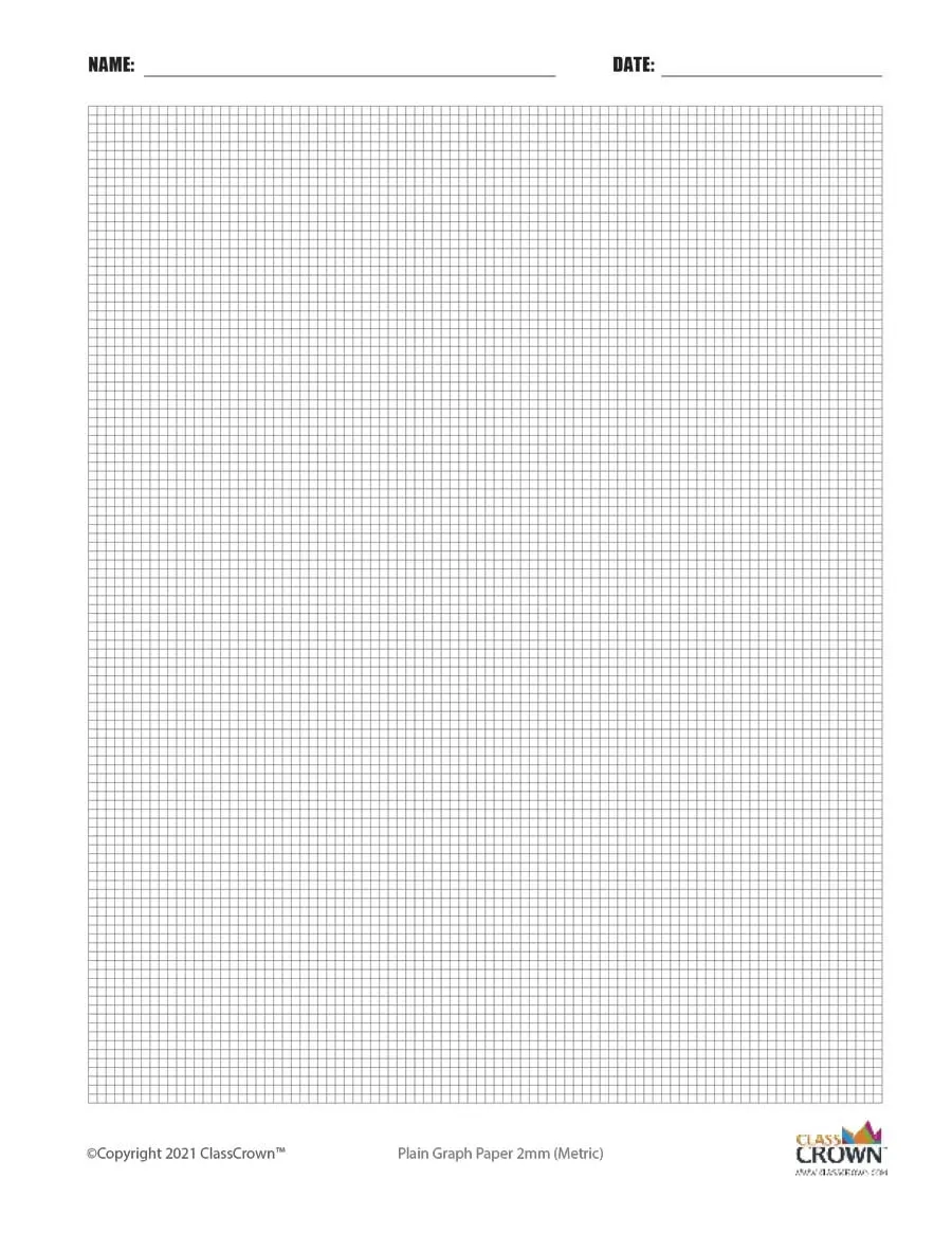 Plain Graph Paper With Name Block ClassCrown