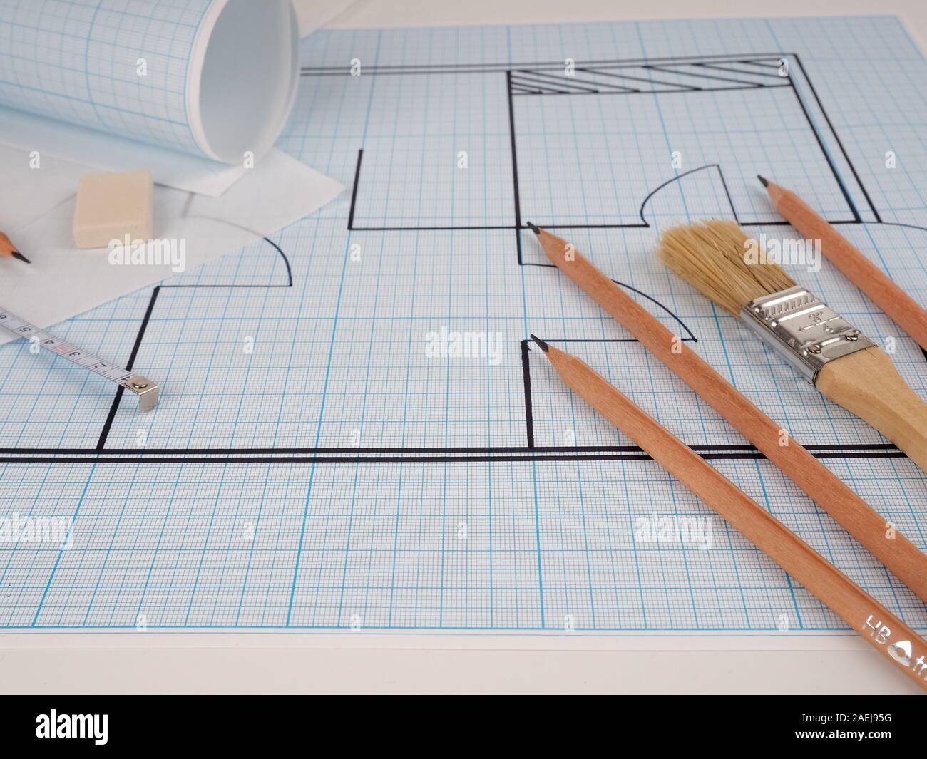 Graph Paper Construction Drawing