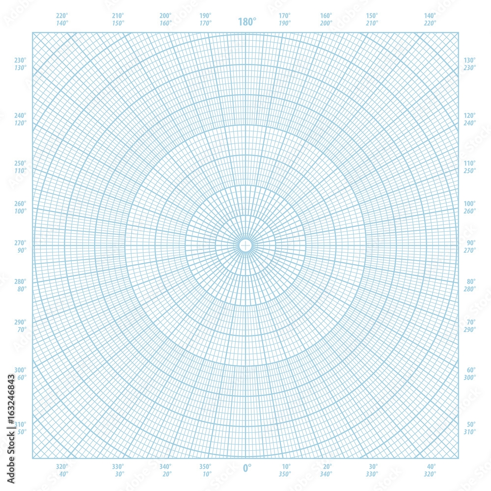 Polar Coordinate Circular Grid Graph Paper Background Stock Vector Adobe Stock