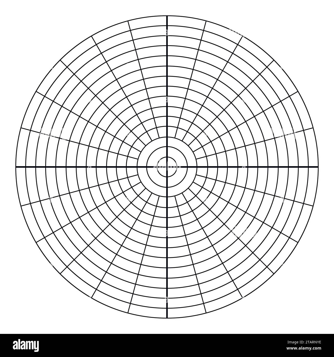 Polar Coordinate Circular Grid Isolated On White Background 360 Degrees Scale Blank Polar Graph Paper Vector Illustration Mathematical Graph Stock Vector Image Art Alamy