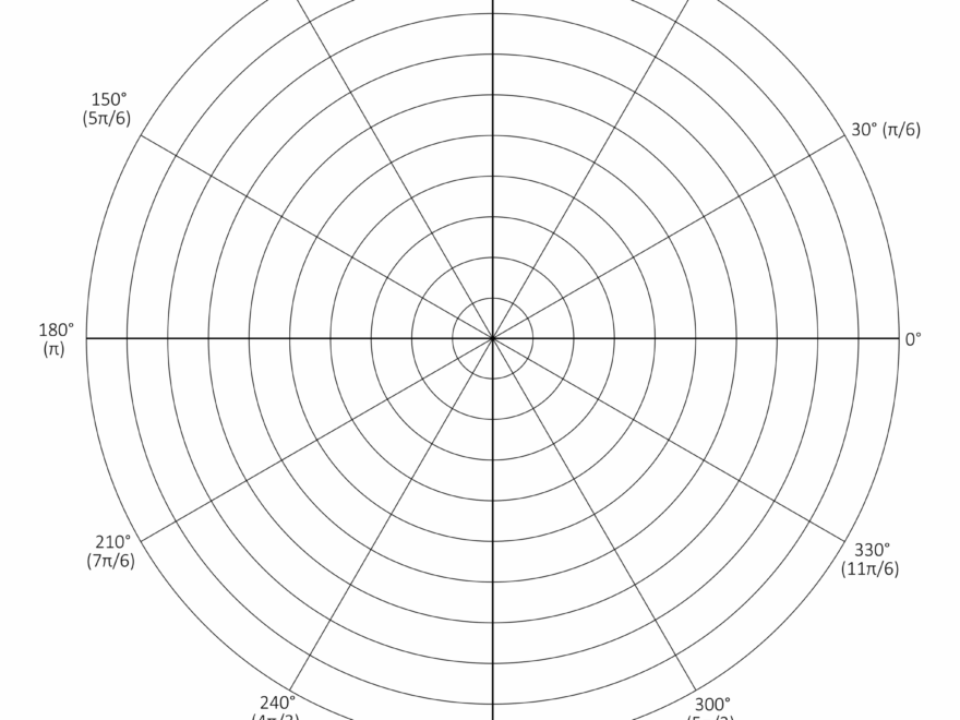 Polar Graph Paper Printable PDF With Radians And Degrees Free Printables Monograms Design Tools Patterns DIY Projects