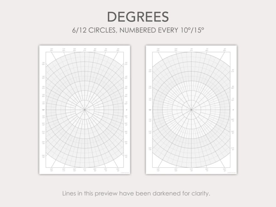 Polar Graph Paper Templates PDF Digital Printable Etsy