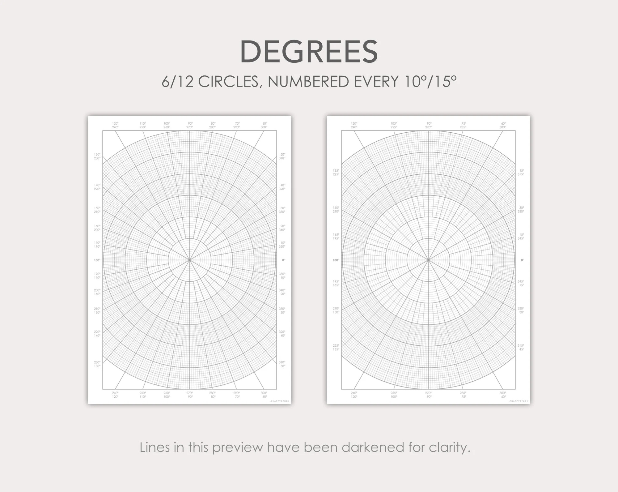 Polar Graph Paper Templates PDF Digital Printable Etsy Polar Graph Paper Templates PDF Digital Printable Etsy