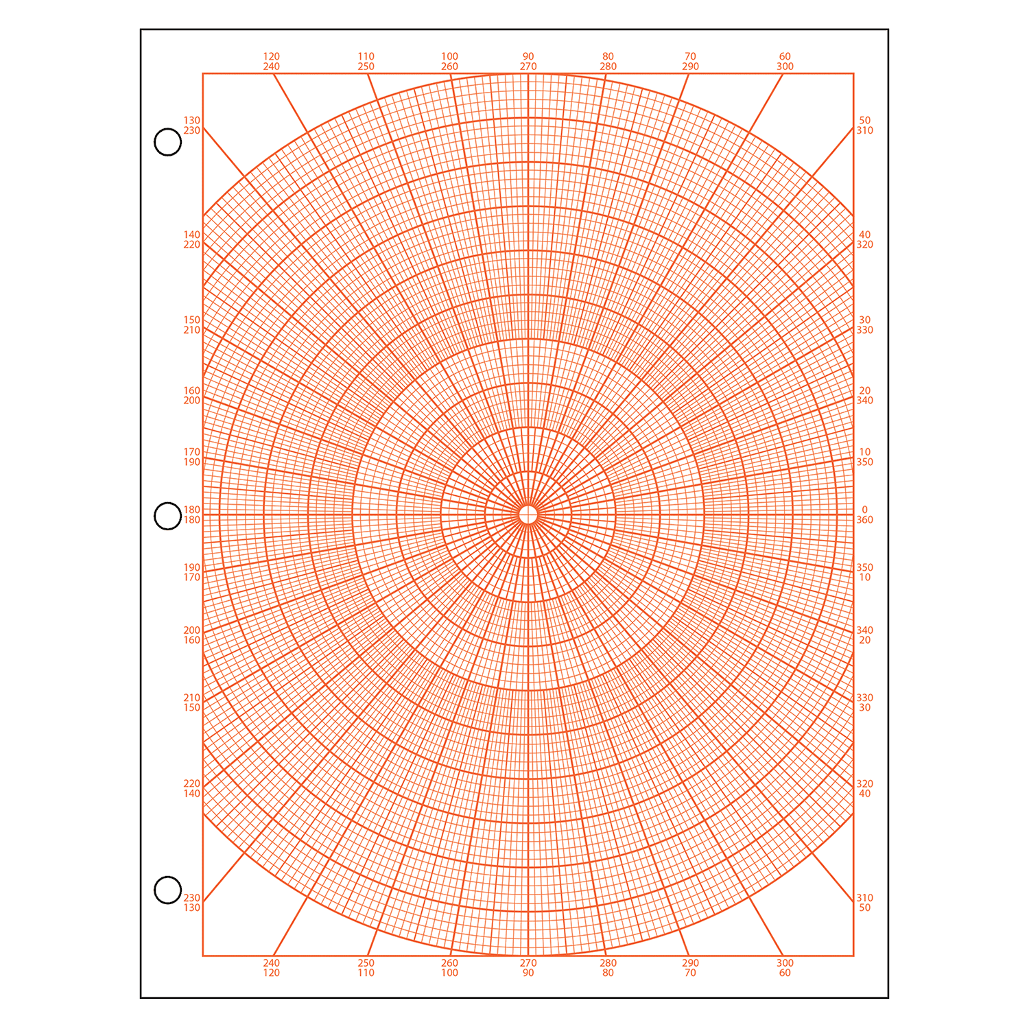 Polar Grapher Paper With Labels