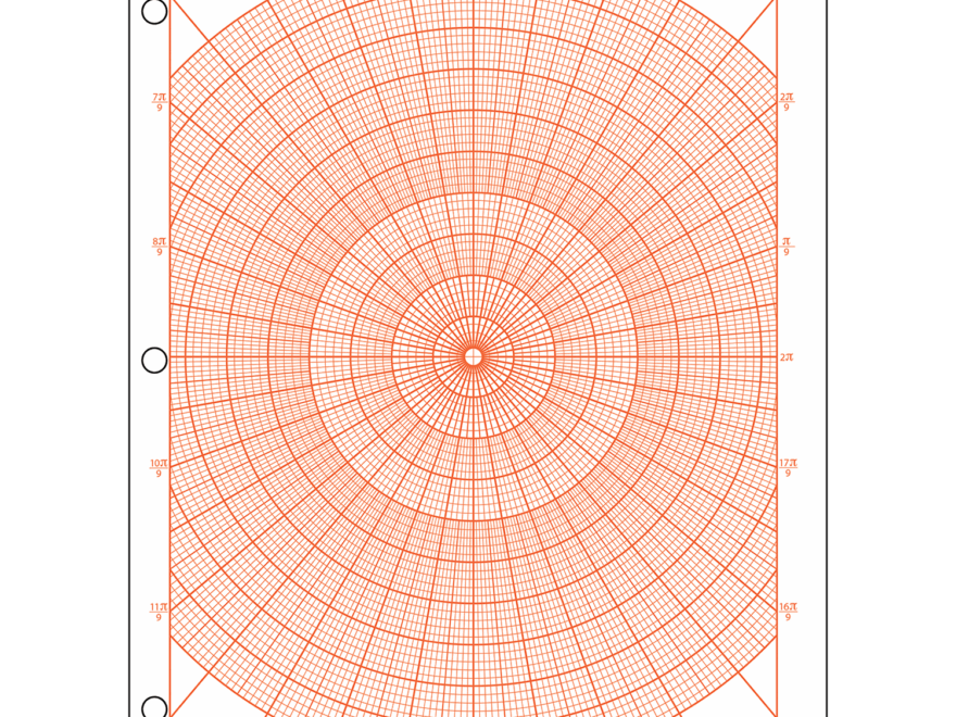 Polar Graph Paper With Radians 1 Circle Graph With 1 10 Spacing Graduated Every 1 And Accentuated Every 5 Double Sided 500 Sheet Ream Three Hole Punched Walmart