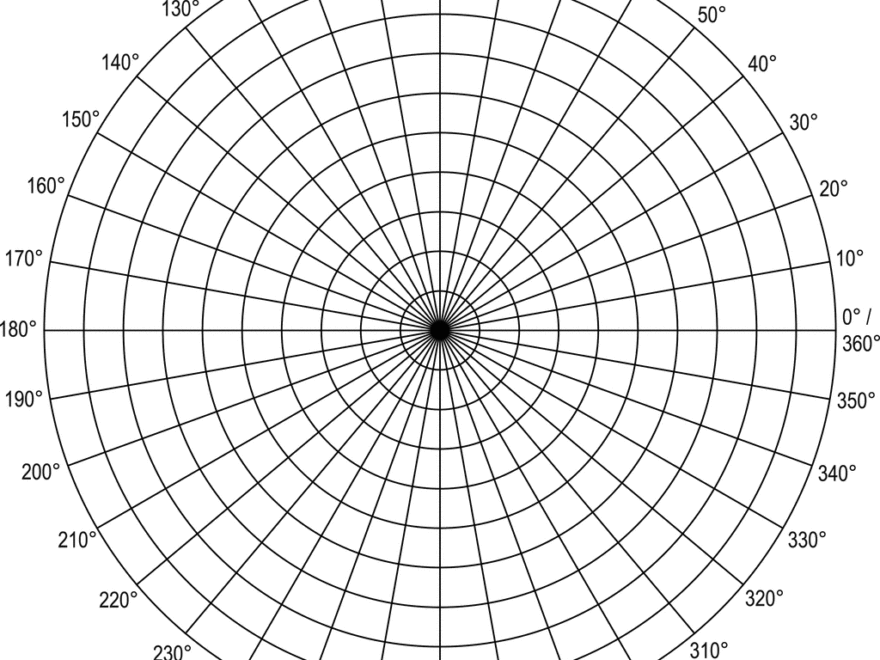 Polar Grid In Degrees With Radius 10 ClipArt ETC