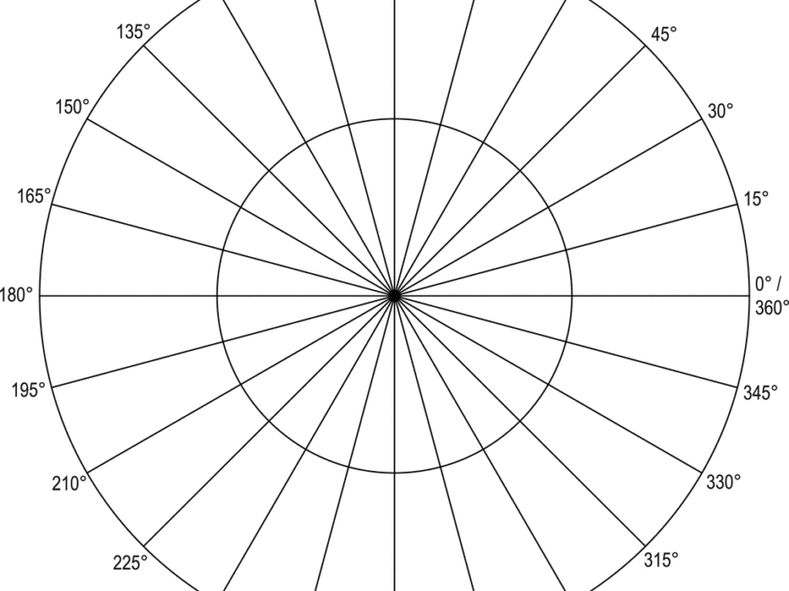 Polar Grid In Degrees With Radius 2 ClipArt ETC