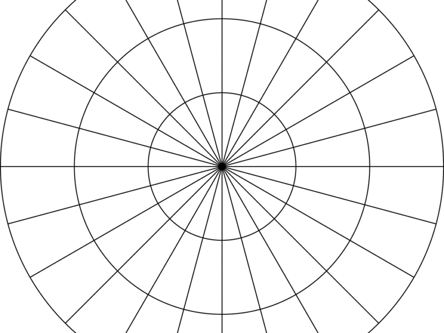 Polar Grid In Degrees With Radius 3 ClipArt ETC