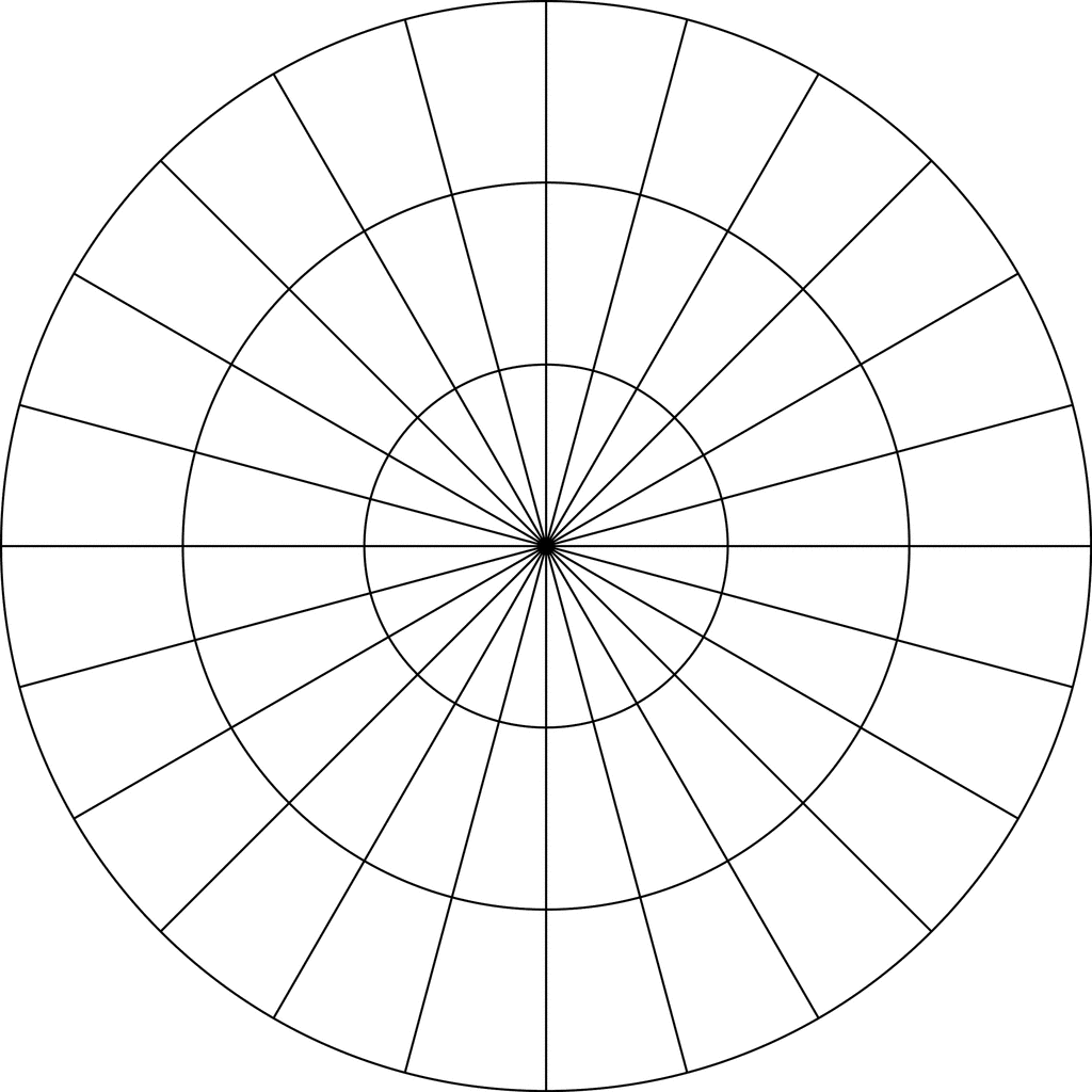 Polar Grid In Degrees With Radius 3 ClipArt ETC