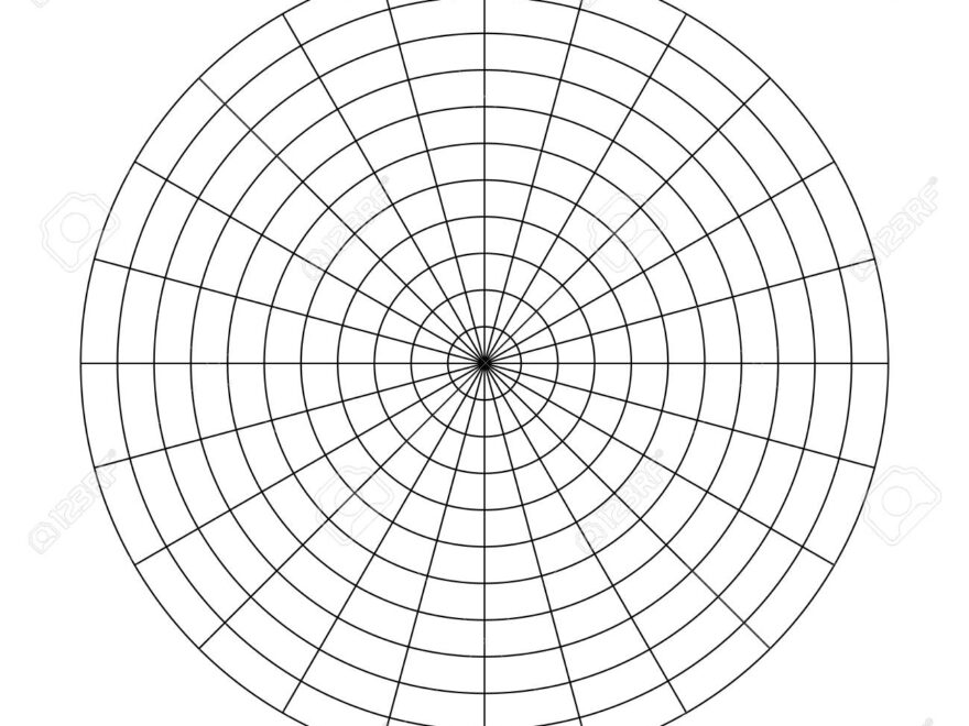Polar Grid Of 10 Concentric Circles And 15 Degrees Steps Blank Vector Polar Graph Paper Stock Photo Picture And Royalty Free Image Image 110609191