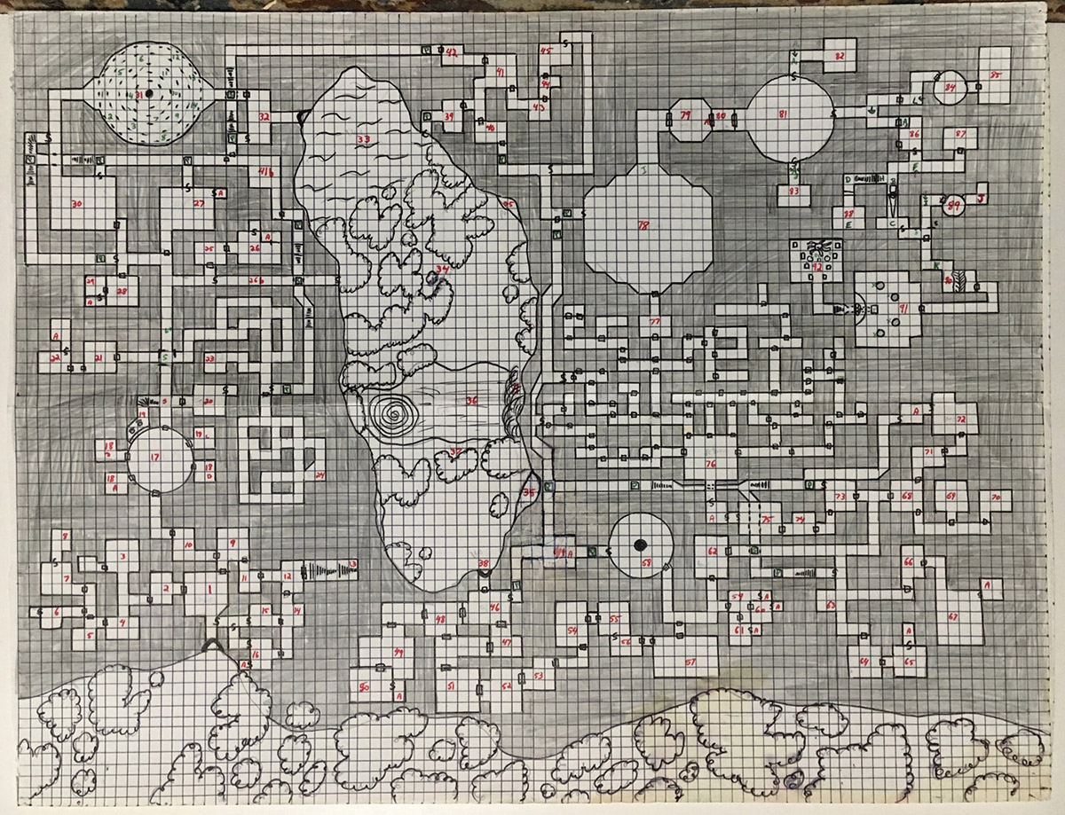 Graph Paper Colored Dungeons Maps