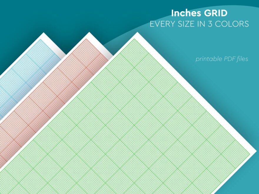 Printable 1 x 1 Grid GRAPH PAPER Inches Grid 3 Different Colors Pdf Bundle Etsy