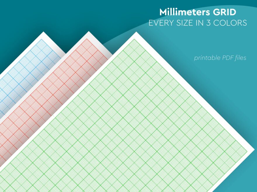 Printable 1mm X 1mm Grid GRAPH PAPER Milimeters Grid 3 Different Colors Pdf Bundle Etsy