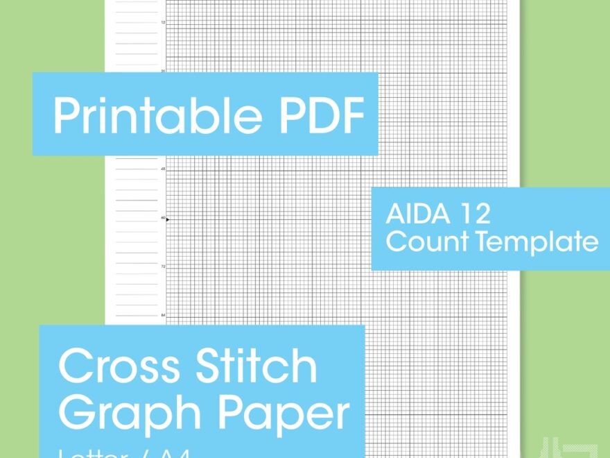 PRINTABLE Aida 12 Cross Stitch Graph Paper Letter a4 12 Fabric Counts PDF Instant Download Etsy
