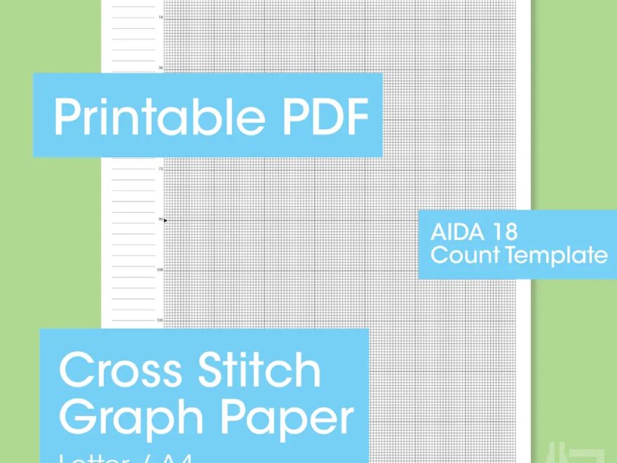 PRINTABLE Aida 18 Cross Stitch Graph Paper Letter a4 18 Fabric Counts PDF Instant Download Etsy