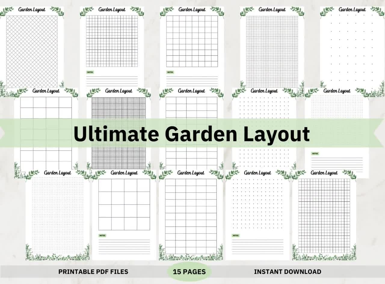 Printable Garden Layouts Plot Plan Templates For Gardening Design DIY Garden Design Ideas Garden Organizer Garden Planner Layout Template Etsy