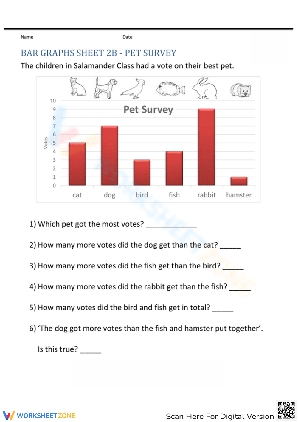 Bar Graph 3rd Grade Math Worksheets