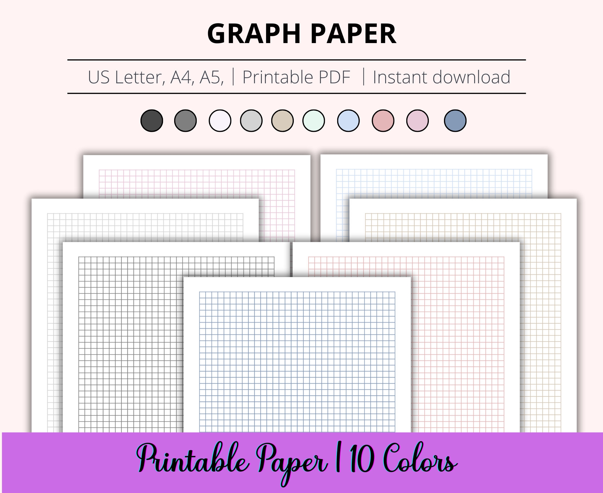 Printable Graph Paper Planner Inserts Digital Notebook Small Grid Paper Squared Paper Stationary Goodnotes Paper Notability Graph Grid Etsy