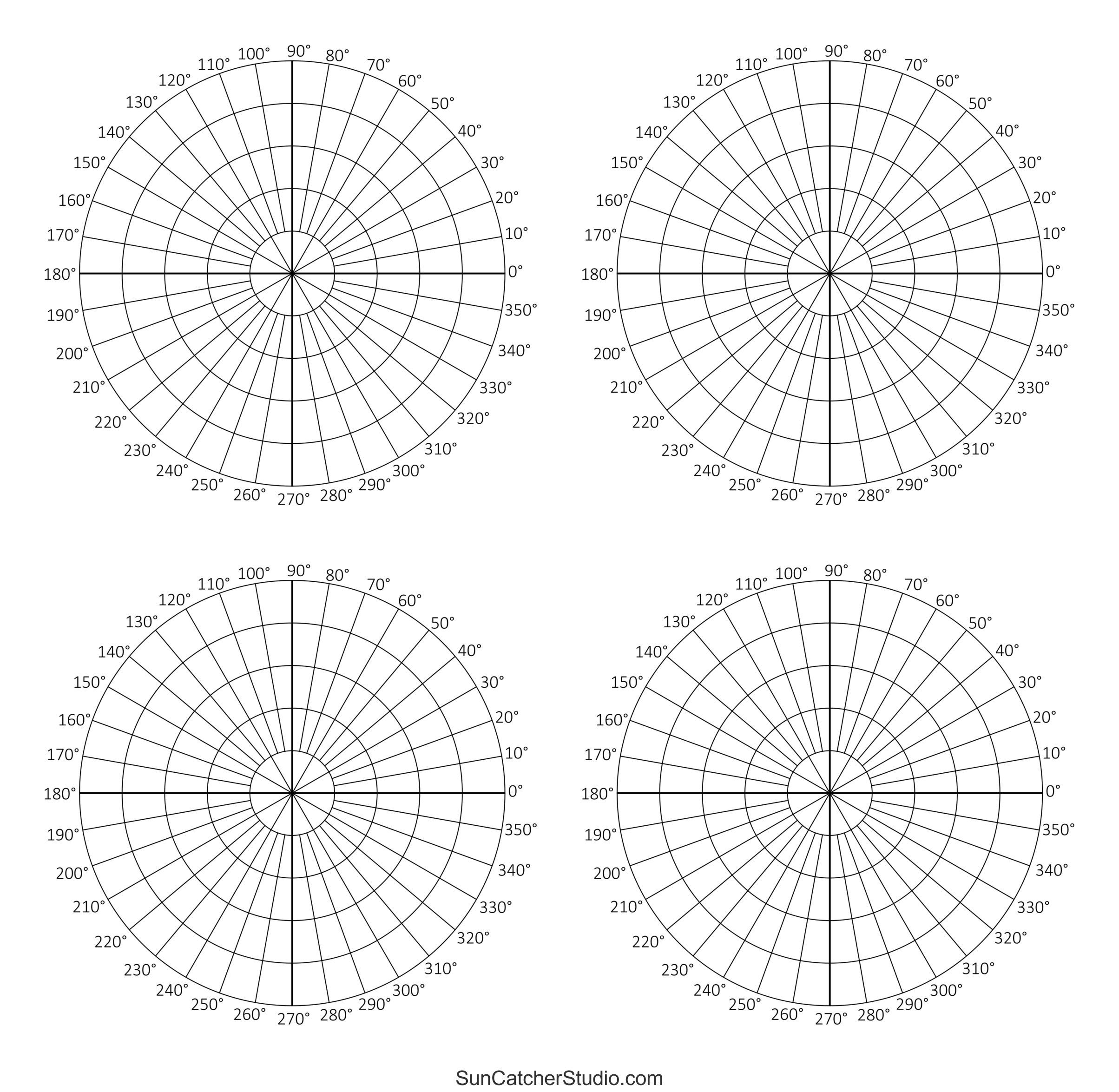 Polar Graph Paper Circle 14