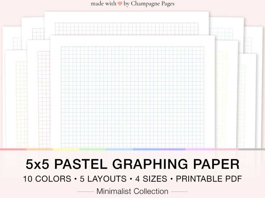Printable Graphing Paper Templates 5x5 5 Squares Per Inch Quad Ruled Grid Paper Templates Goodnotes Template A5 a4 letter half Size Etsy