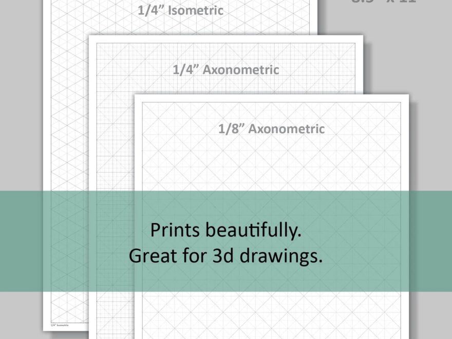 Printable Isometric Axonometric Graph Paper Grid Paper 3D Paper Angled Grid Paper Great Lineweight For At home Printing Etsy
