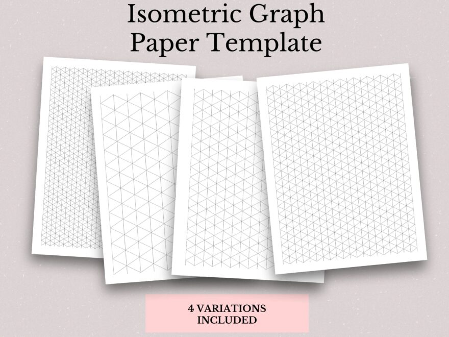 Printable Isometric Graph Paper 4 Variations Included Engineering Math 3D Drawing Drawing Paper Graph Paper Three dimensional Graph Paper Etsy