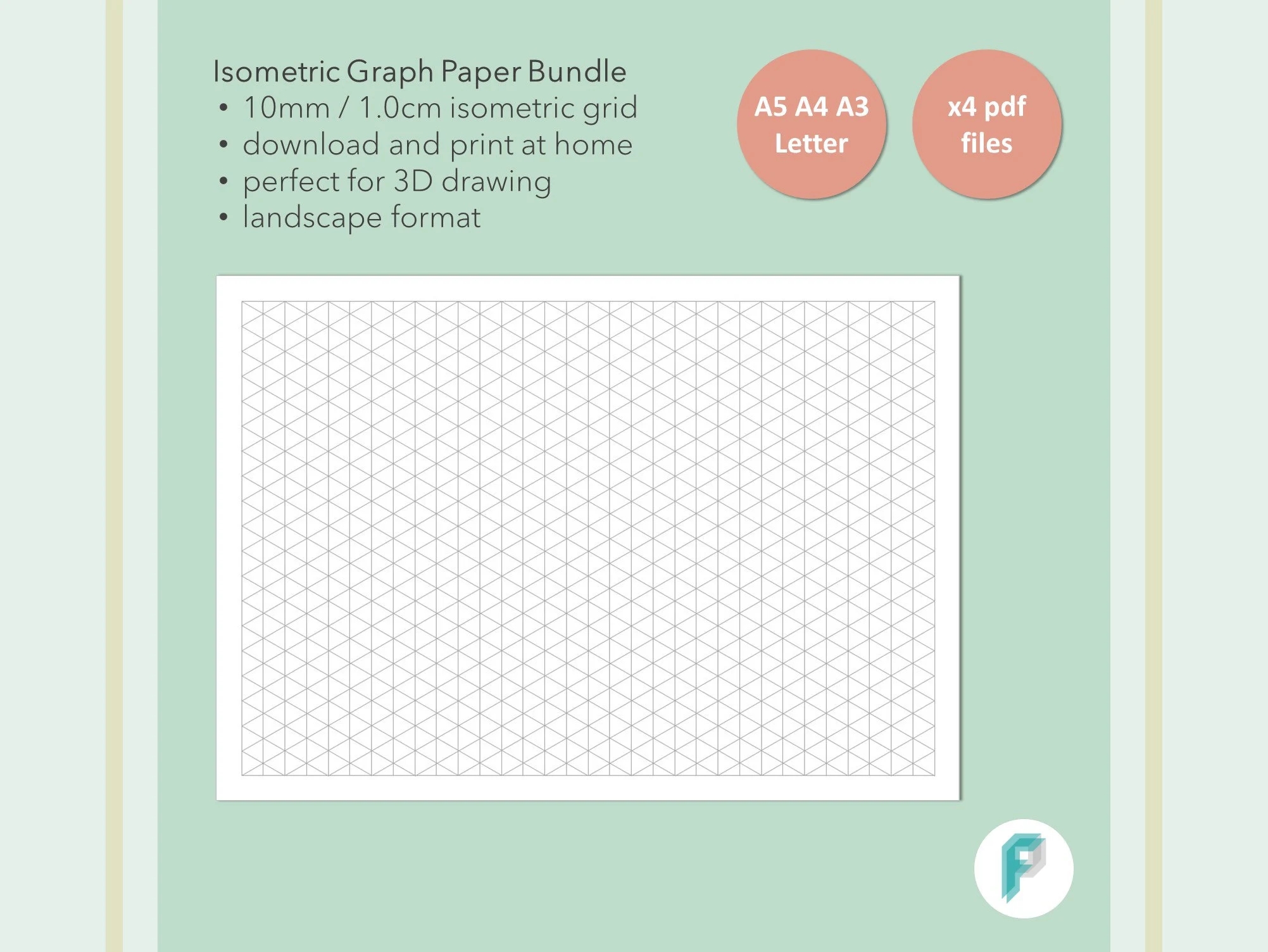 Printable Isometric 3d A4 Graph Paper