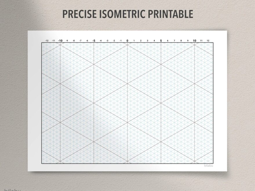 Printable Isometric Graph Paper PDF Engineering CAD Drafting 3D Design Technical Drawing Grid A4 A3 US Letter Instant Download Etsy