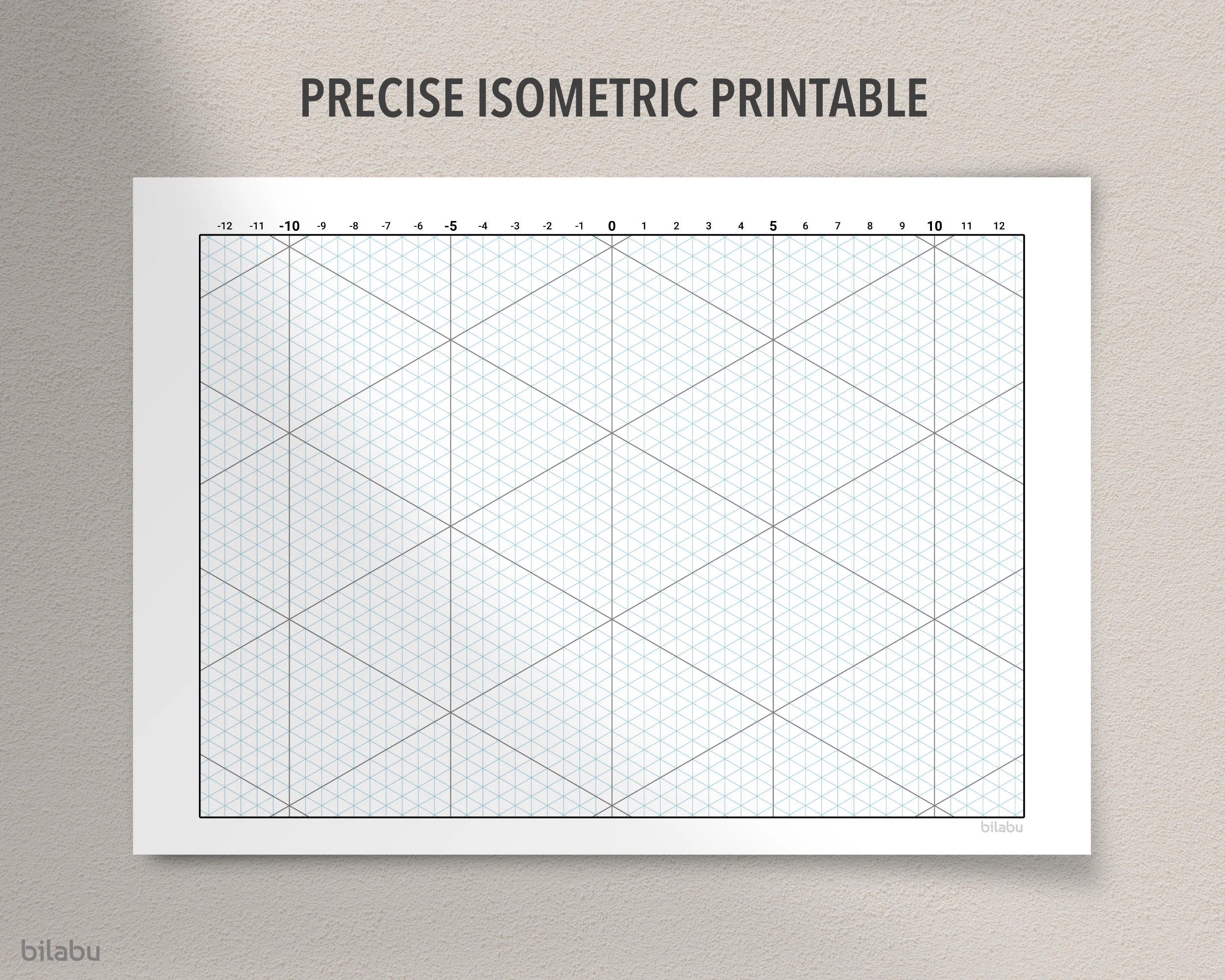 Printable Isometric Graph Paper PDF Engineering CAD Drafting 3D Design Technical Drawing Grid A4 A3 US Letter Instant Download Etsy