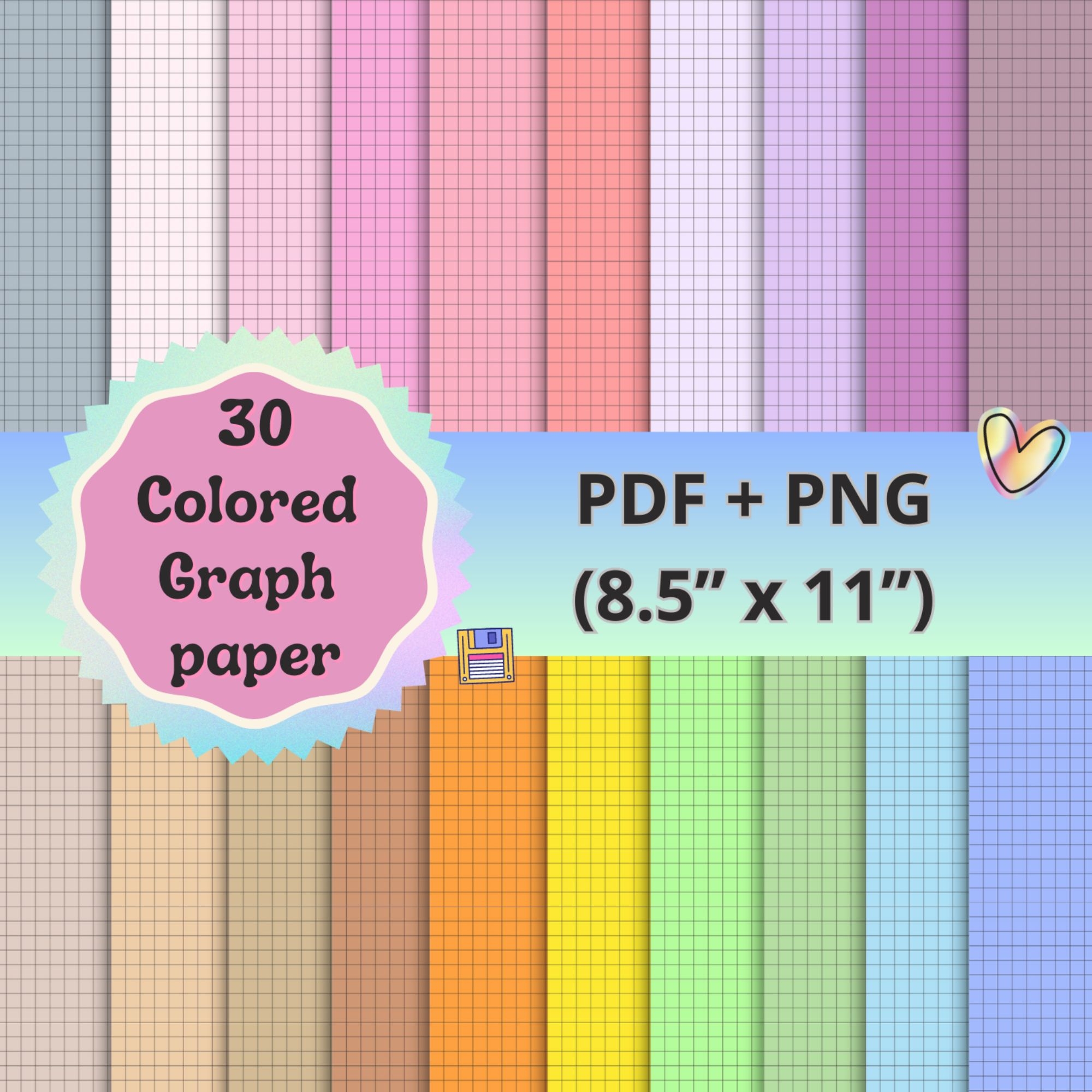 Printable Lined Colored Graph Paper Made By Teachers