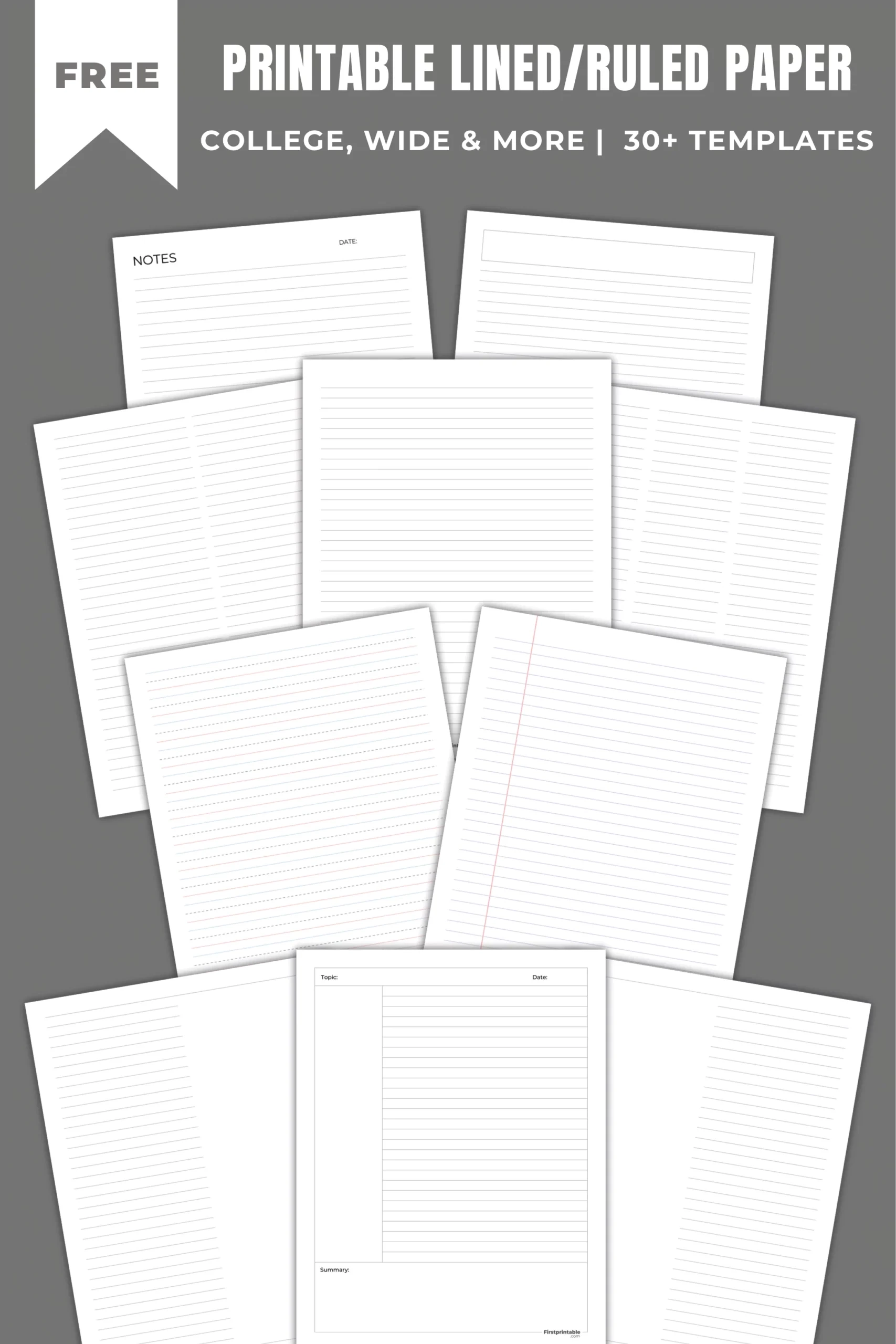 Printable Lined Paper 30 Free Templates