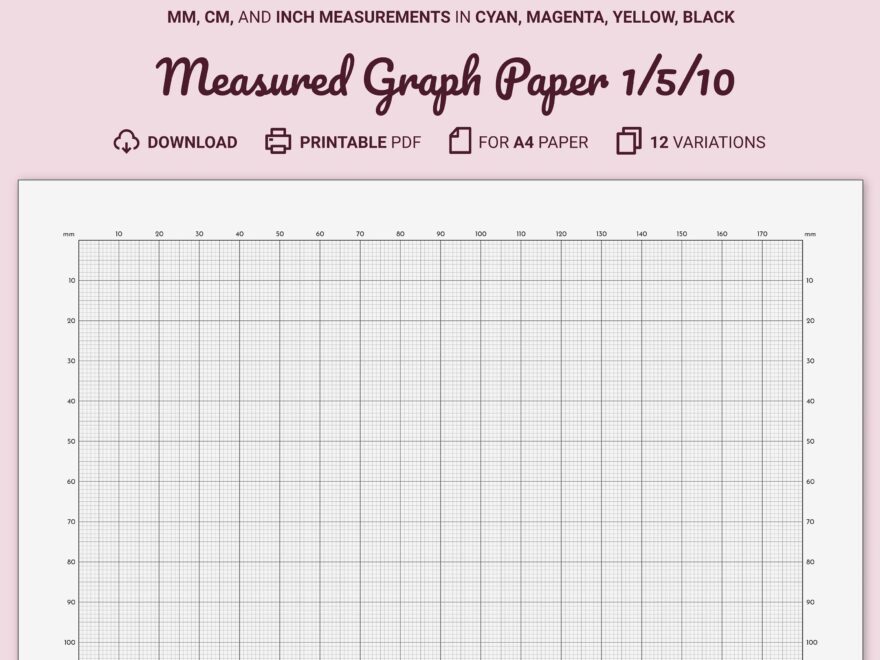 Printable Millimeter Graph Paper A4 With Margin digital Download Etsy