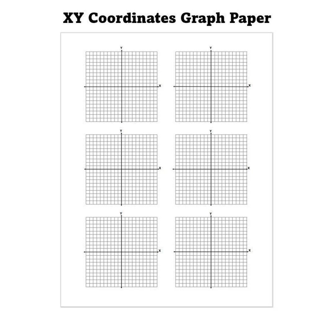 Printable X Y Coordinates Graph Paper PDF File Instant Download Etsy