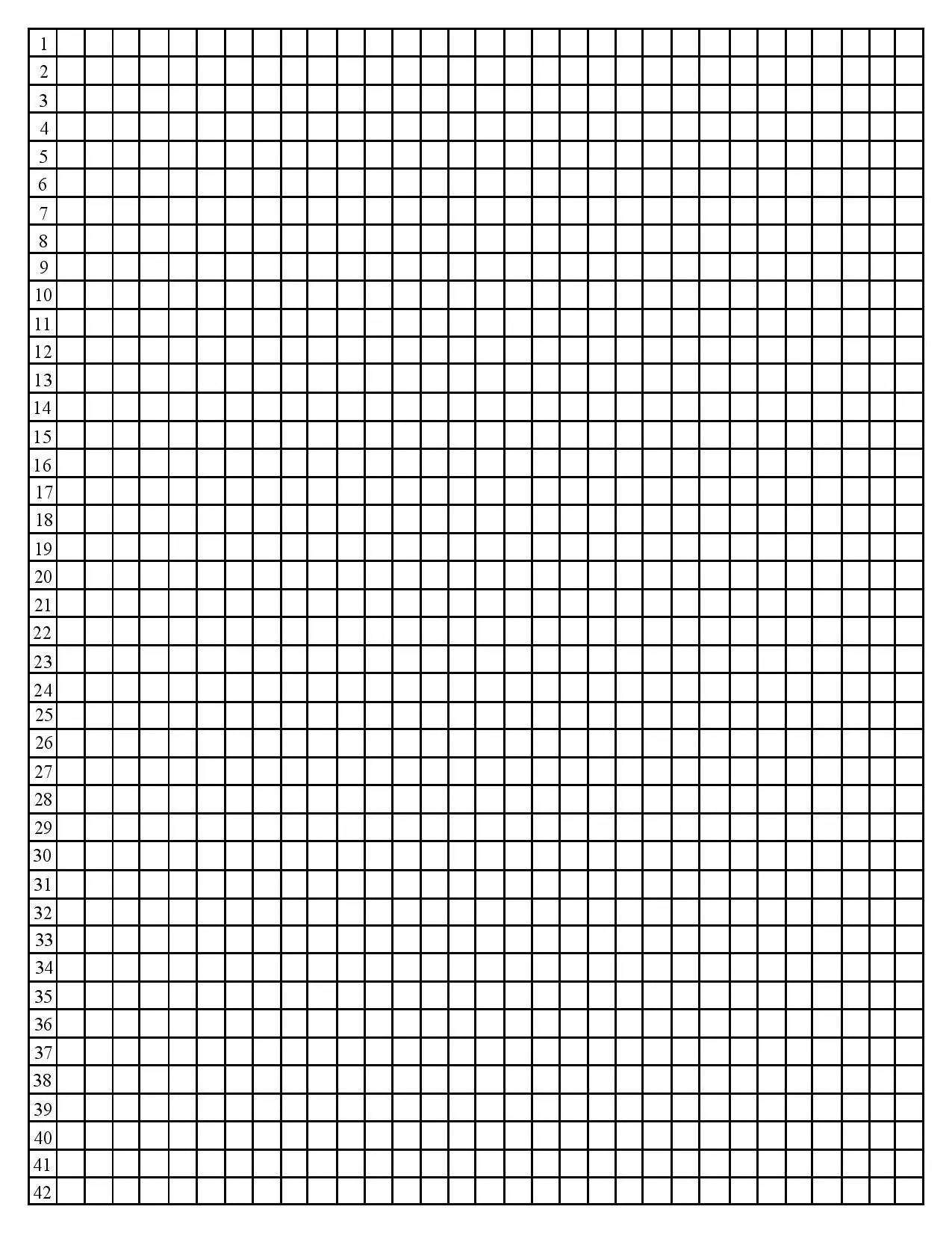 Quarter inch Graph Paper With Line Numbers Etsy