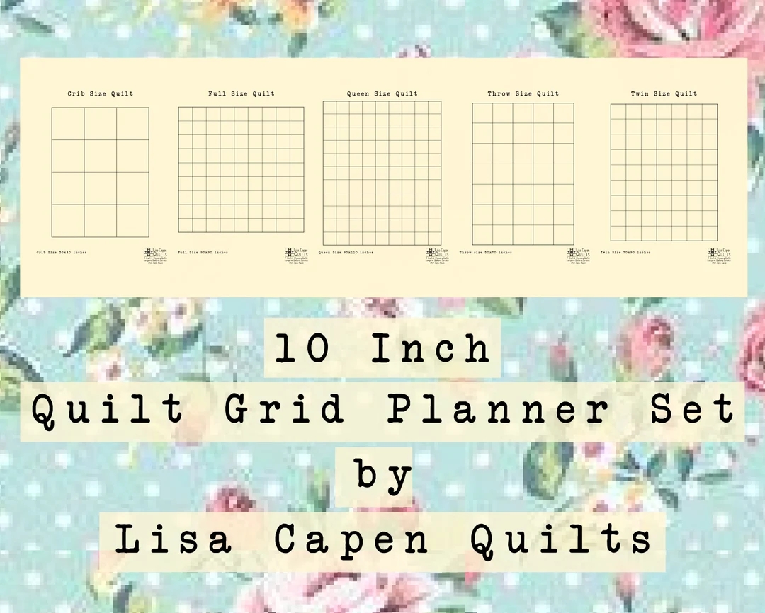 Quilters Graph Paper Instant Printable Download 10 Inch Grid And 5 Quilt Sizes Design Your Quilt Today Etsy