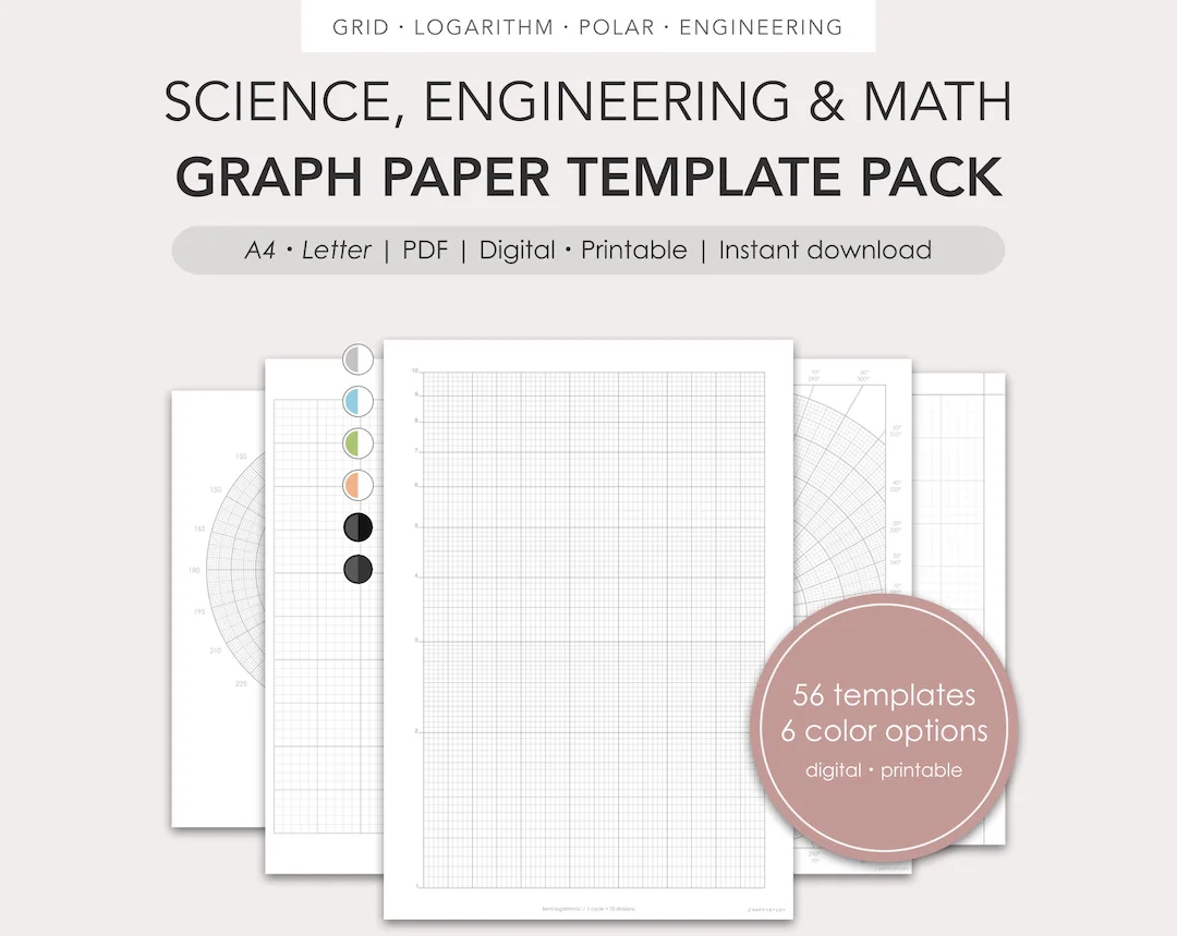 Science Engineering Math Graph Paper Template Pack PDF Digital Printable Etsy Science Engineering Math Graph Paper Template Pack PDF Digital Printable Etsy