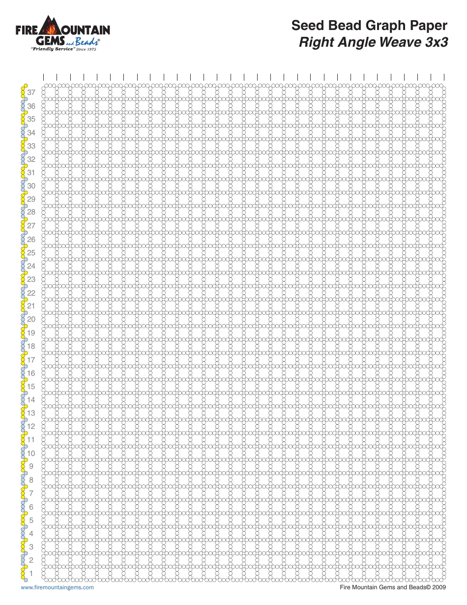 Seed Bead Graph Paper Right Angle Weave 3x3 Download Printable PDF Templateroller