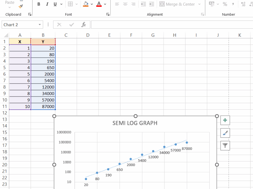 Semi Log Graph In Excel How To Create Precise Charts Fast MyExcelOnline